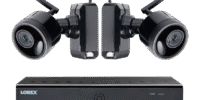 1080p Outdoor Wireless Camera System, 2 Rechargeable Wire Free Battery Powered Black Cameras, 95ft Night Vision, 1TB Hard drive,